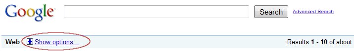 Google show options